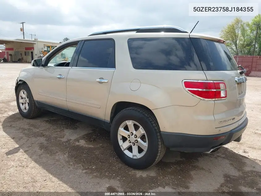 2008 Saturn Outlook Xr VIN: 5GZER23758J184355 Lot: 44712985