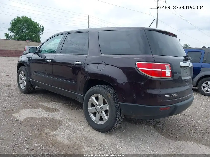 2008 Saturn Outlook Xe VIN: 5GZER13738J190004 Lot: 45219382