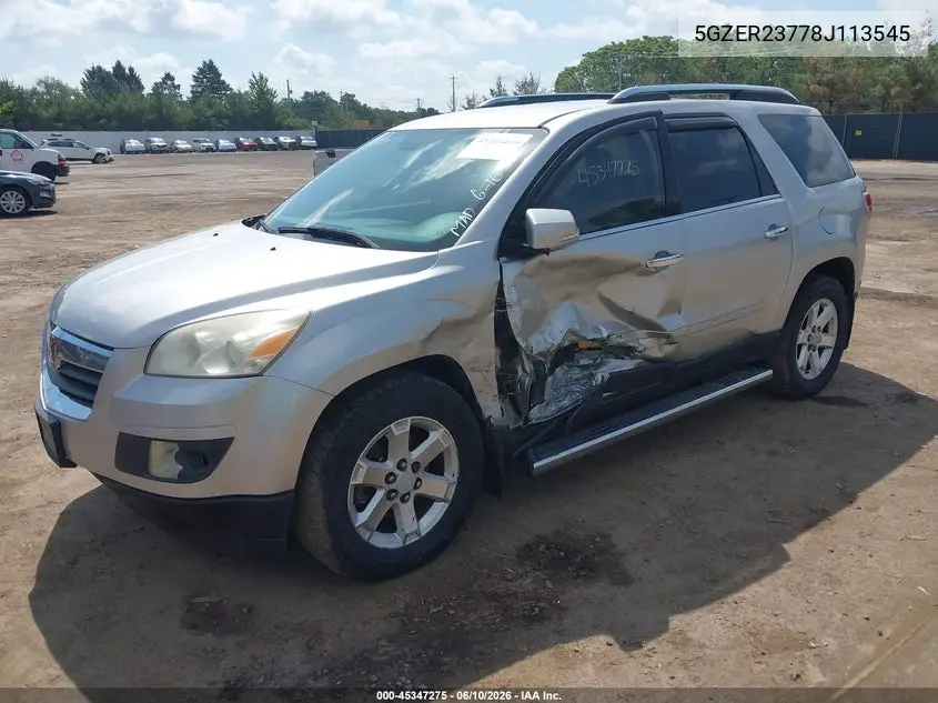 2008 Saturn Outlook Xr VIN: 5GZER23778J113545 Lot: 45347275