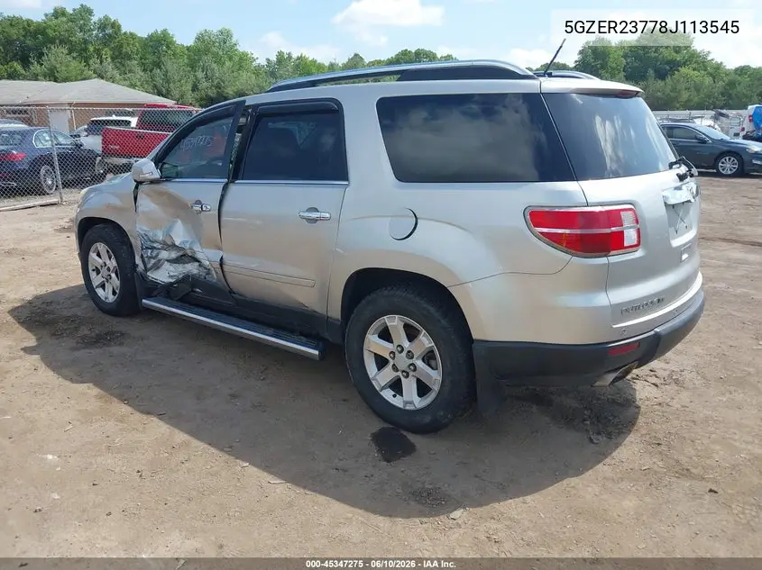 2008 Saturn Outlook Xr VIN: 5GZER23778J113545 Lot: 45347275