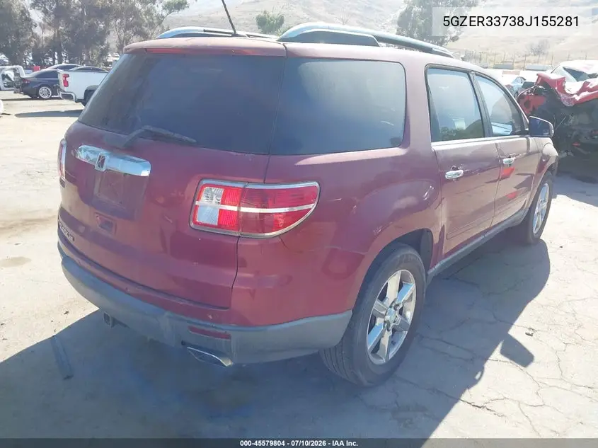 2008 Saturn Outlook Xr VIN: 5GZER33738J155281 Lot: 45579804