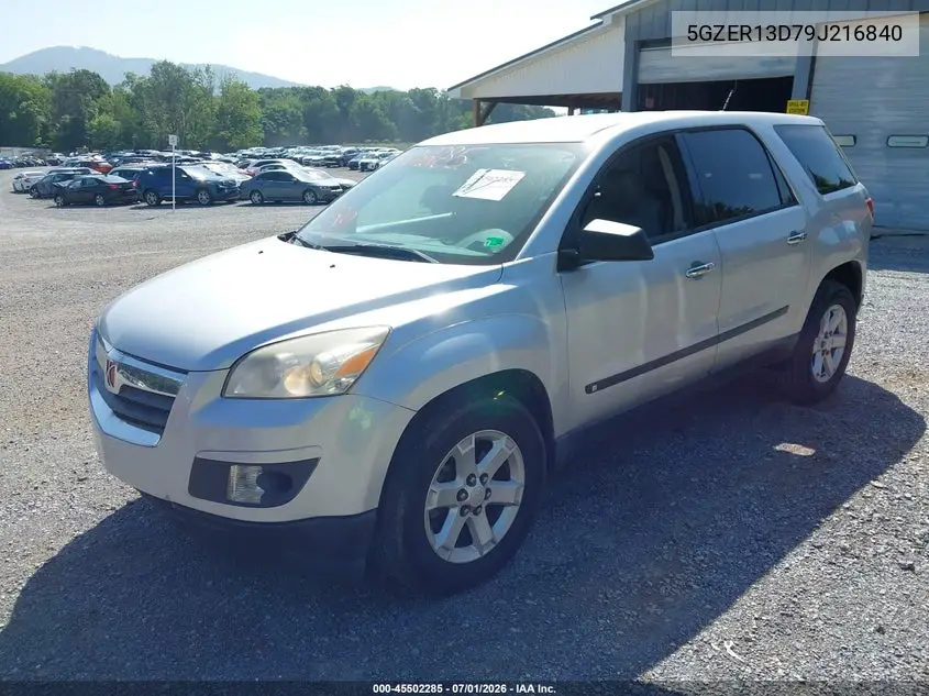2009 Saturn Outlook Xe VIN: 5GZER13D79J216840 Lot: 45502285