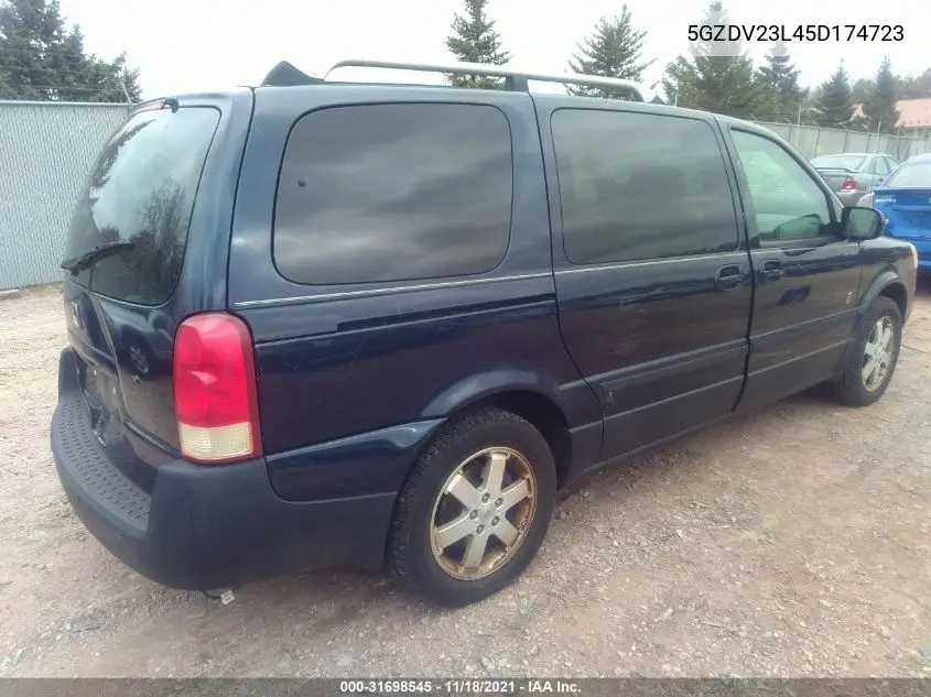 2005 Saturn Relay Fwd VIN: 5GZDV23L45D174723 Lot: 31698545