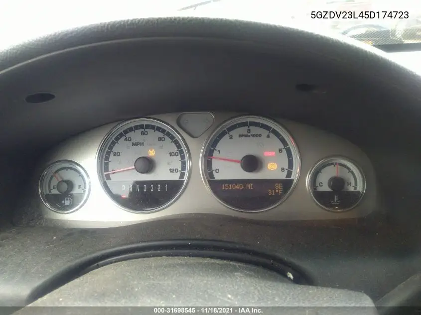 2005 Saturn Relay Fwd VIN: 5GZDV23L45D174723 Lot: 31698545