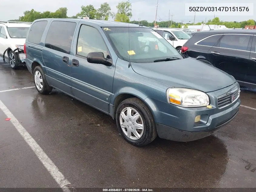 2007 Saturn Relay 2 VIN: 5GZDV03147D151576 Lot: 45564831
