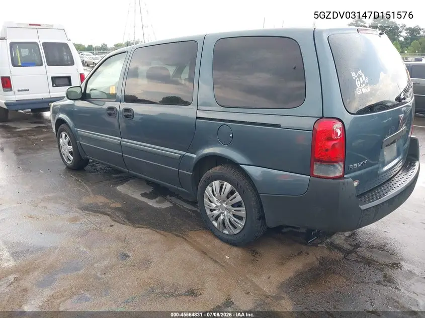 2007 Saturn Relay 2 VIN: 5GZDV03147D151576 Lot: 45564831