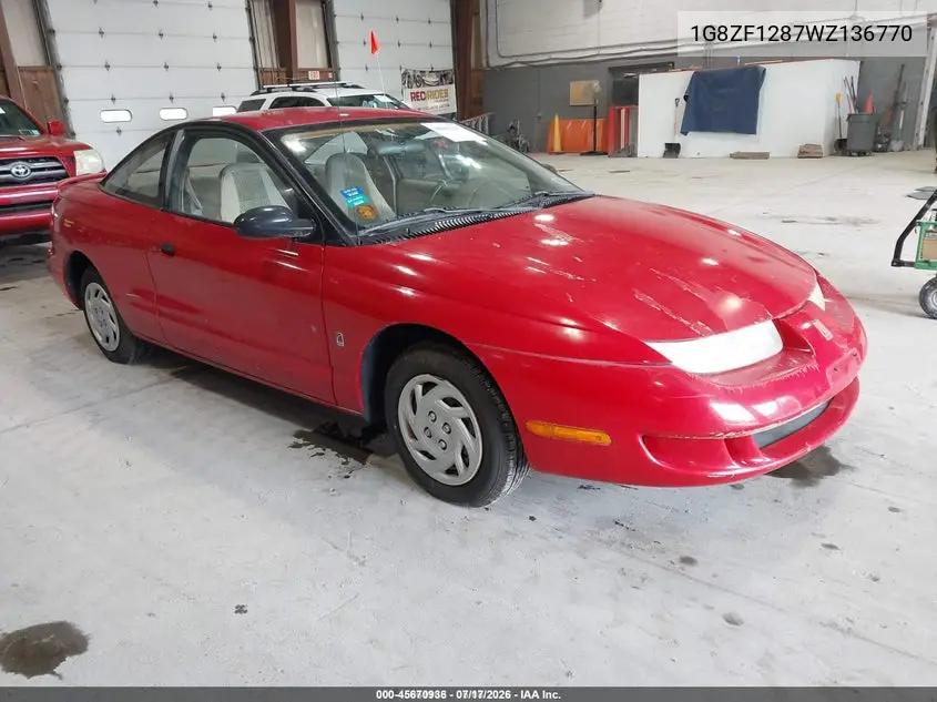 1998 Saturn Sc1 VIN: 1G8ZF1287WZ136770 Lot: 45670936