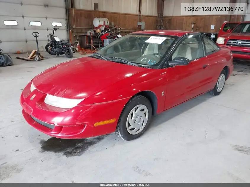 1998 Saturn Sc1 VIN: 1G8ZF1287WZ136770 Lot: 45670936