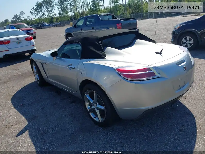 2007 Saturn Sky VIN: 1G8MB35B07Y119471 Lot: 44675397