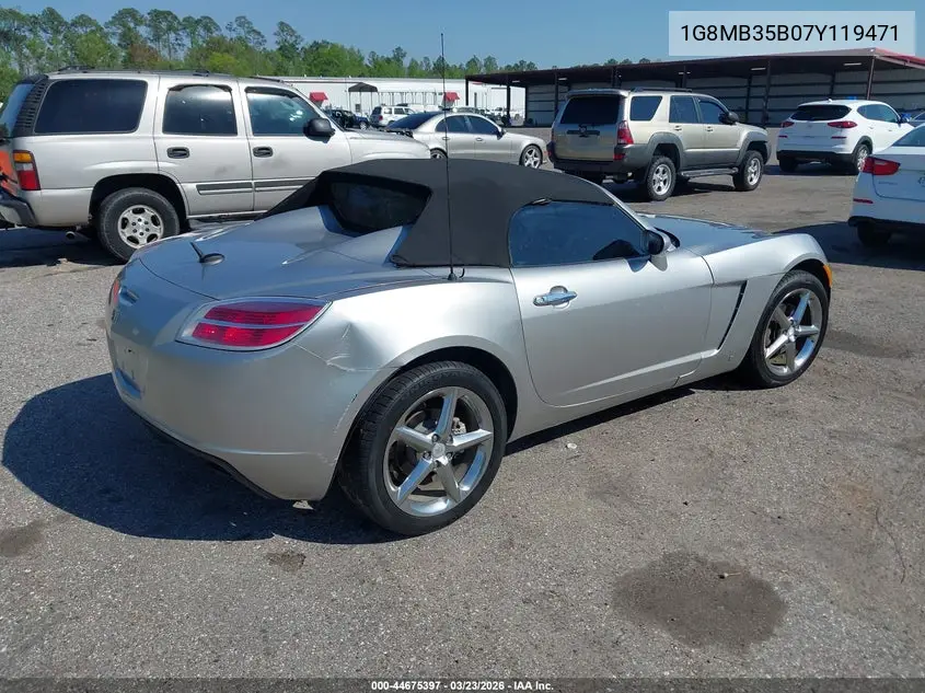 2007 Saturn Sky VIN: 1G8MB35B07Y119471 Lot: 44675397