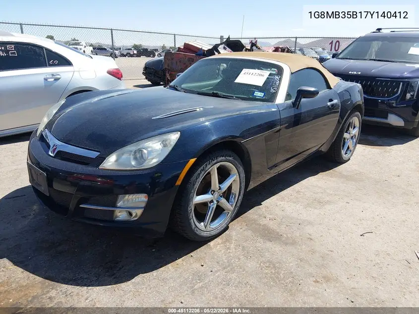 2007 Saturn Sky VIN: 1G8MB35B17Y140412 Lot: 45112206