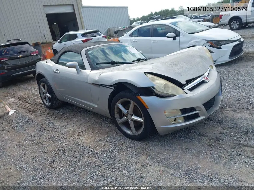 2007 Saturn Sky VIN: 1G8MB35B27Y100579 Lot: 45431160
