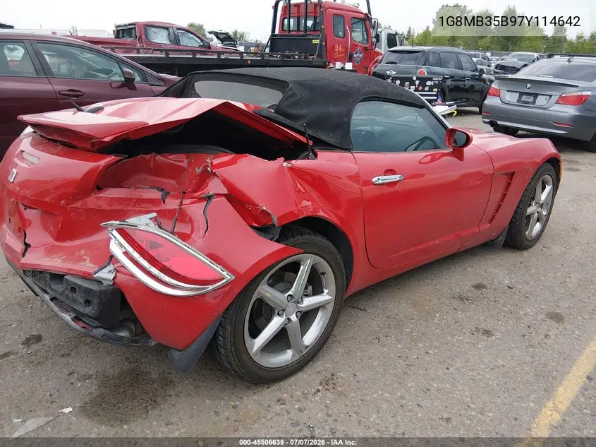2007 Saturn Sky VIN: 1G8MB35B97Y114642 Lot: 45506639