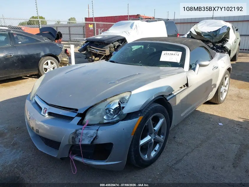 2007 Saturn Sky VIN: 1G8MB35BX7Y102192 Lot: 45528474