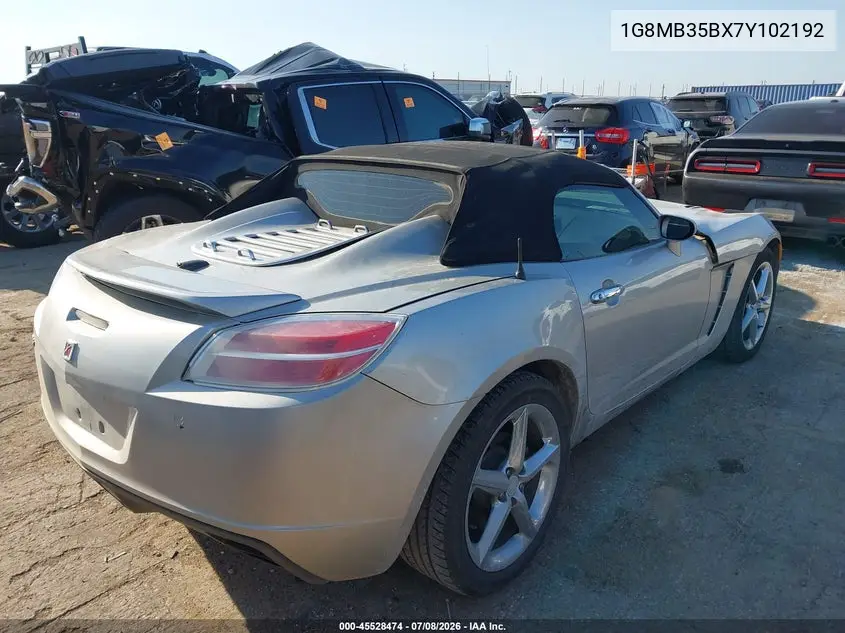 2007 Saturn Sky VIN: 1G8MB35BX7Y102192 Lot: 45528474