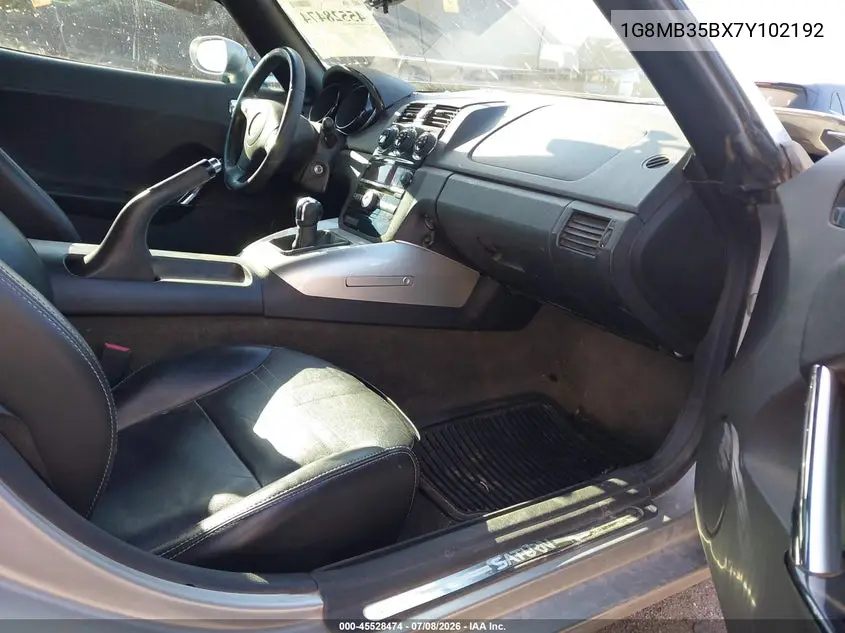 2007 Saturn Sky VIN: 1G8MB35BX7Y102192 Lot: 45528474