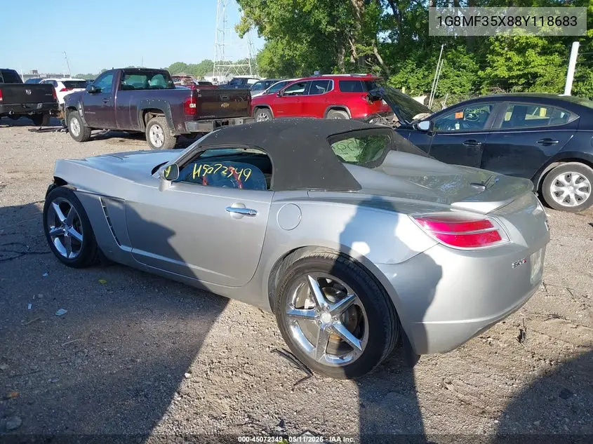 2008 Saturn Sky Red Line VIN: 1G8MF35X88Y118683 Lot: 45072349
