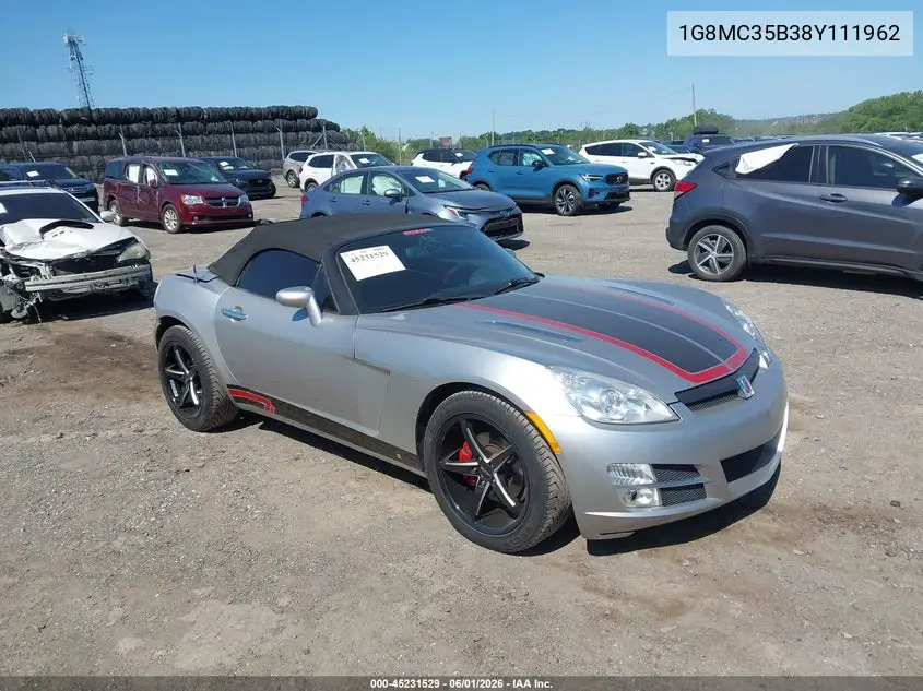 2008 Saturn Sky VIN: 1G8MC35B38Y111962 Lot: 45231529
