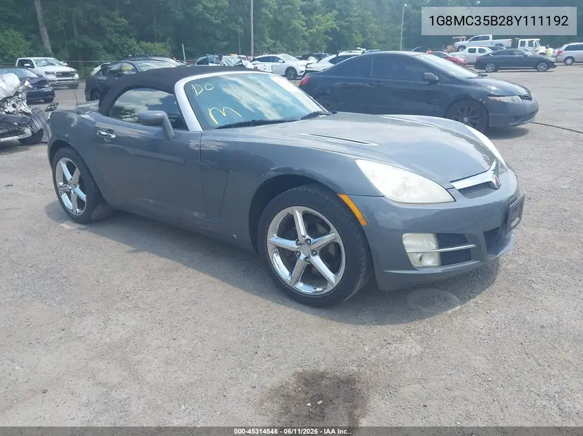 2008 Saturn Sky VIN: 1G8MC35B28Y111192 Lot: 45314546