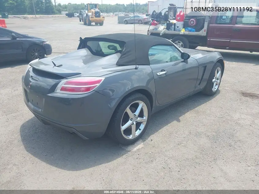2008 Saturn Sky VIN: 1G8MC35B28Y111192 Lot: 45314546