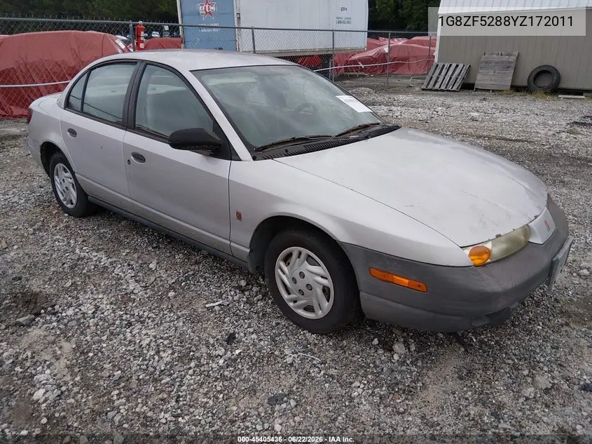 2000 Saturn Sl VIN: 1G8ZF5288YZ172011 Lot: 45405436