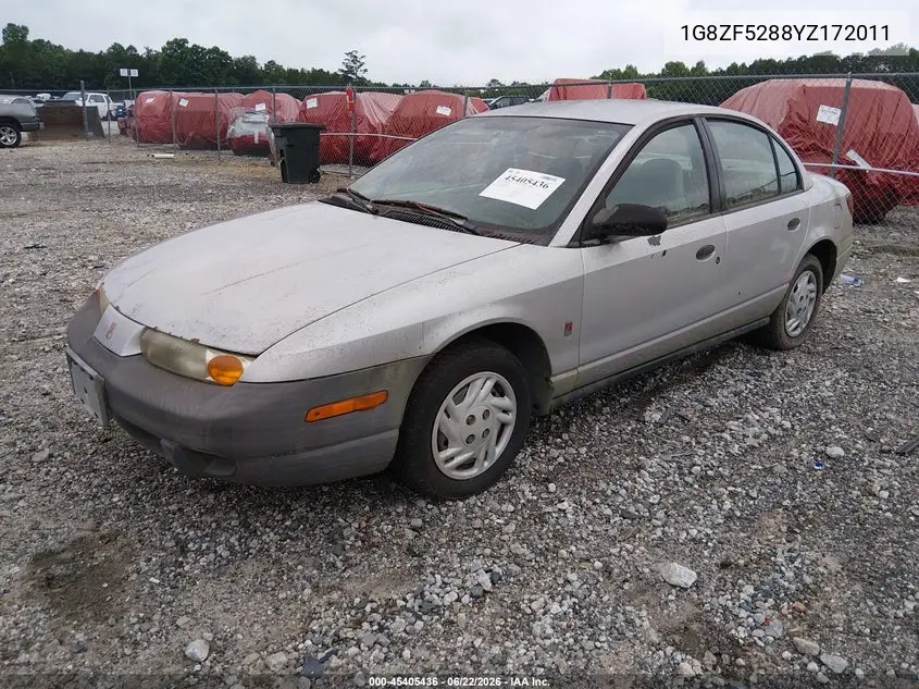 2000 Saturn Sl VIN: 1G8ZF5288YZ172011 Lot: 45405436