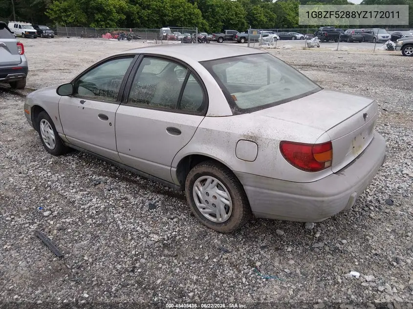2000 Saturn Sl VIN: 1G8ZF5288YZ172011 Lot: 45405436
