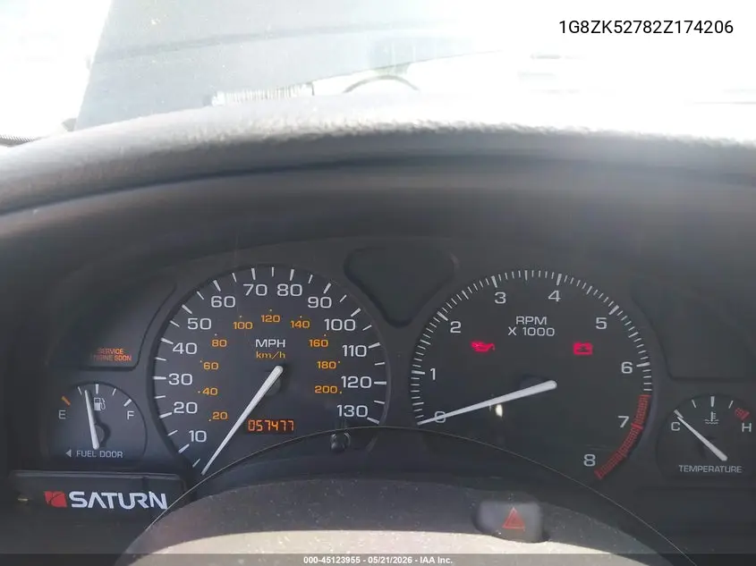 2002 Saturn S-Series Sl2 VIN: 1G8ZK52782Z174206 Lot: 45123955