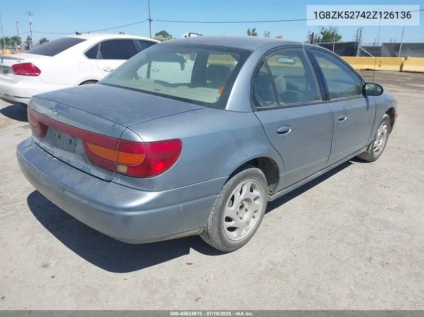 2002 Saturn S-Series Sl2 VIN: 1G8ZK52742Z126136 Lot: 45624970