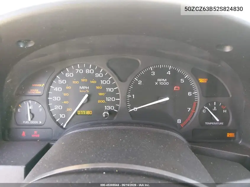 2002 Saturn Vue V6 VIN: 5GZCZ63B52S824830 Lot: 45388544