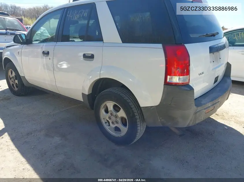 2003 Saturn Vue 4 Cyl VIN: 5GZCZ33D33S886986 Lot: 44966741