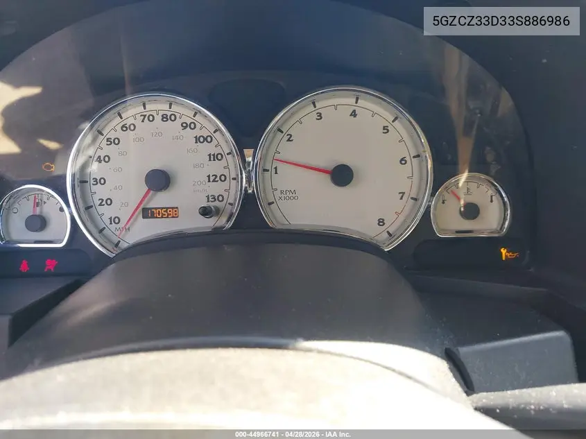 2003 Saturn Vue 4 Cyl VIN: 5GZCZ33D33S886986 Lot: 44966741