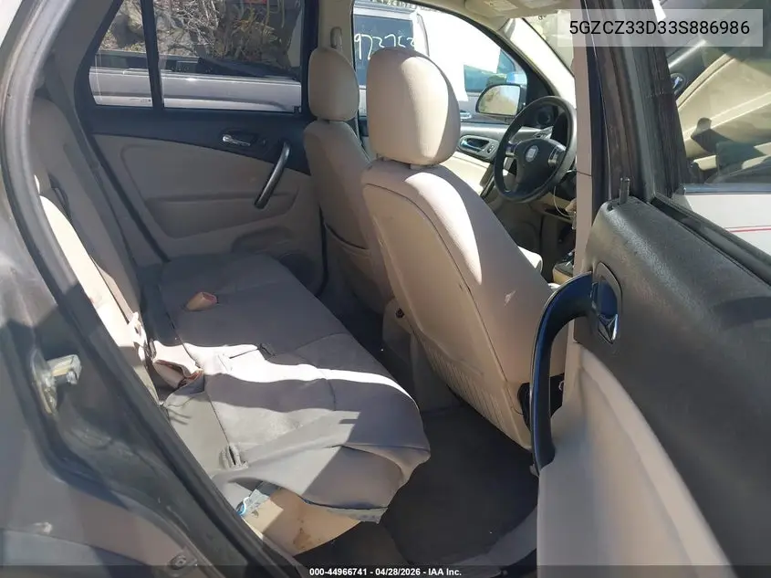 2003 Saturn Vue 4 Cyl VIN: 5GZCZ33D33S886986 Lot: 44966741