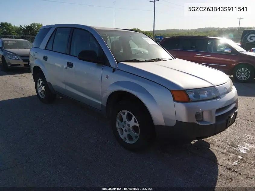 2003 Saturn Vue V6 VIN: 5GZCZ63B43S911541 Lot: 45091151