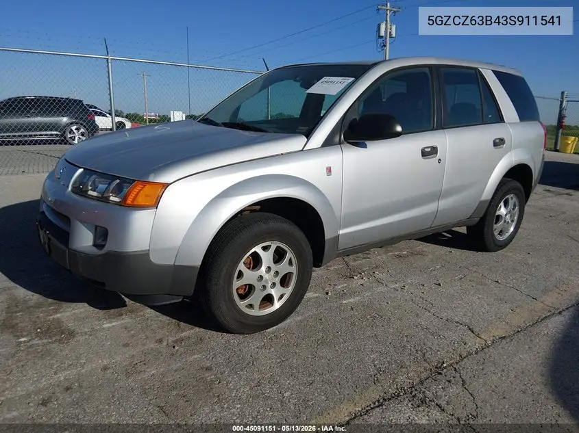 2003 Saturn Vue V6 VIN: 5GZCZ63B43S911541 Lot: 45091151