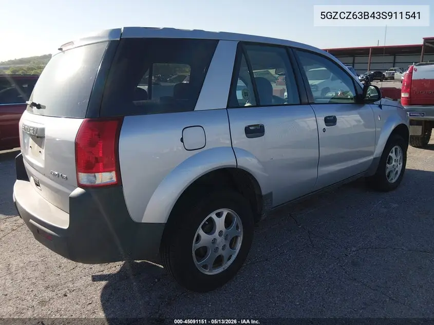 2003 Saturn Vue V6 VIN: 5GZCZ63B43S911541 Lot: 45091151