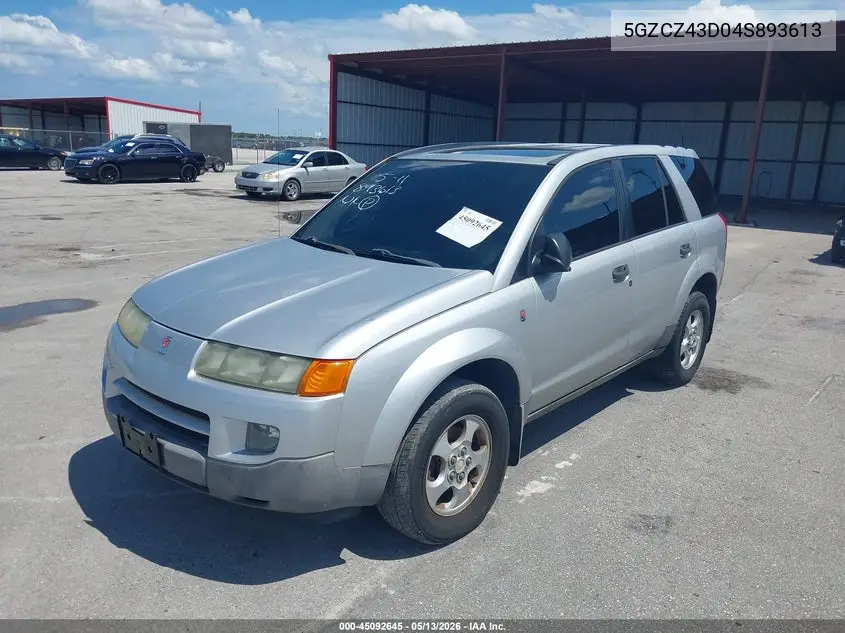 2004 Saturn Vue 4 Cyl VIN: 5GZCZ43D04S893613 Lot: 45092645