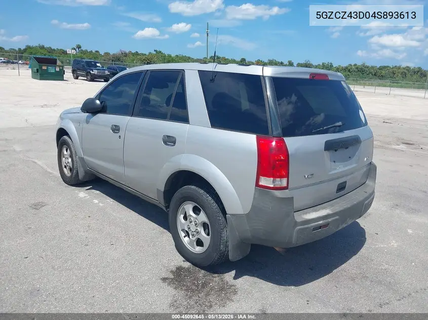 2004 Saturn Vue 4 Cyl VIN: 5GZCZ43D04S893613 Lot: 45092645
