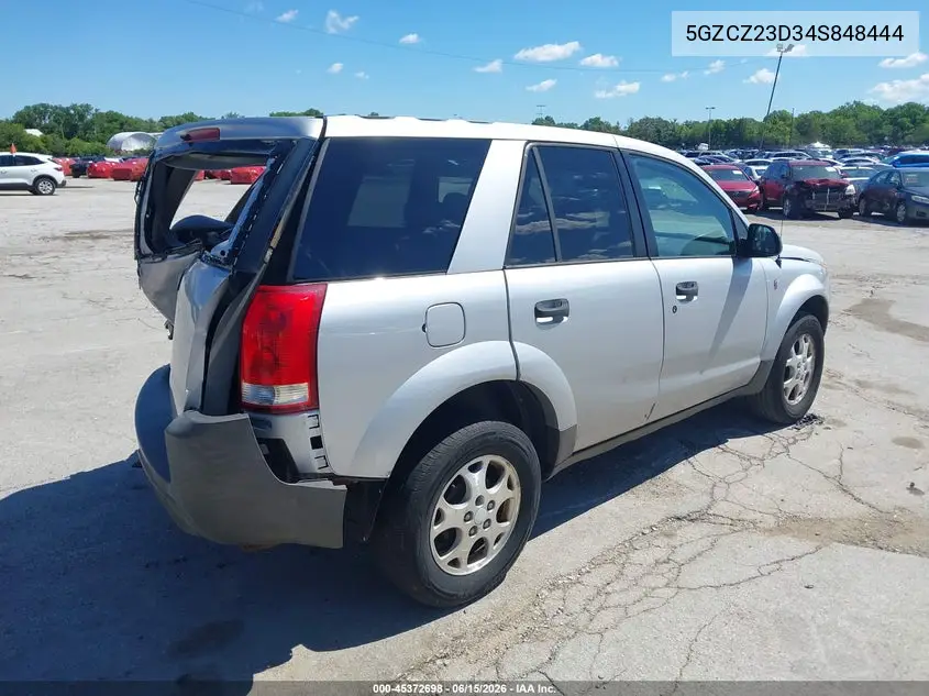 2004 Saturn Vue 4 Cyl VIN: 5GZCZ23D34S848444 Lot: 45372698