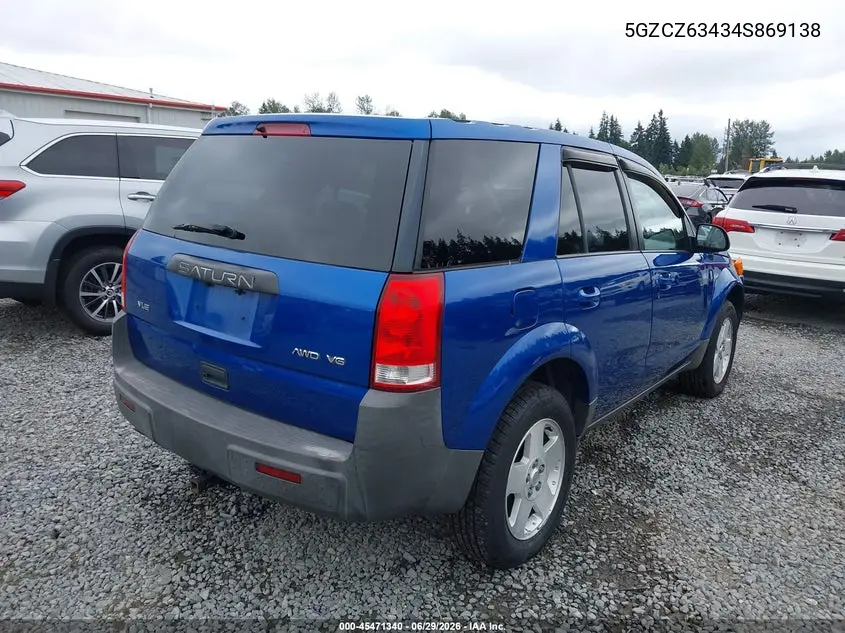 2004 Saturn Vue V6 VIN: 5GZCZ63434S869138 Lot: 45471340