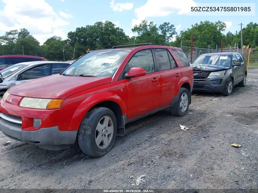 2005 Saturn Vue V6 VIN: 5GZCZ53475S801985 Lot: 45488725