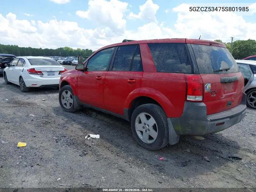 2005 Saturn Vue V6 VIN: 5GZCZ53475S801985 Lot: 45488725