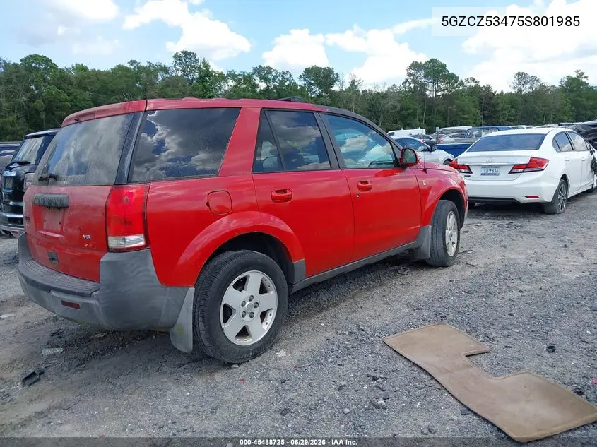 2005 Saturn Vue V6 VIN: 5GZCZ53475S801985 Lot: 45488725