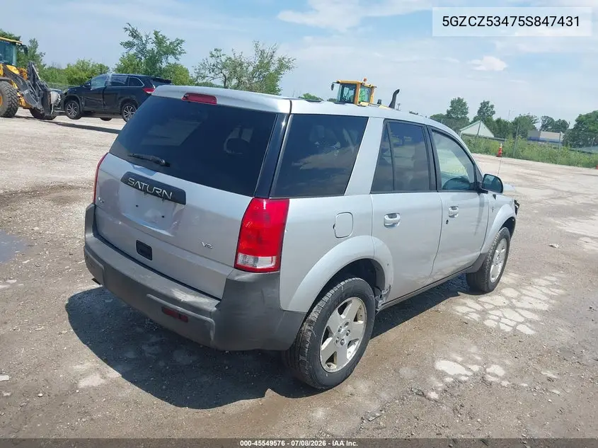 2005 Saturn Vue V6 VIN: 5GZCZ53475S847431 Lot: 45549576