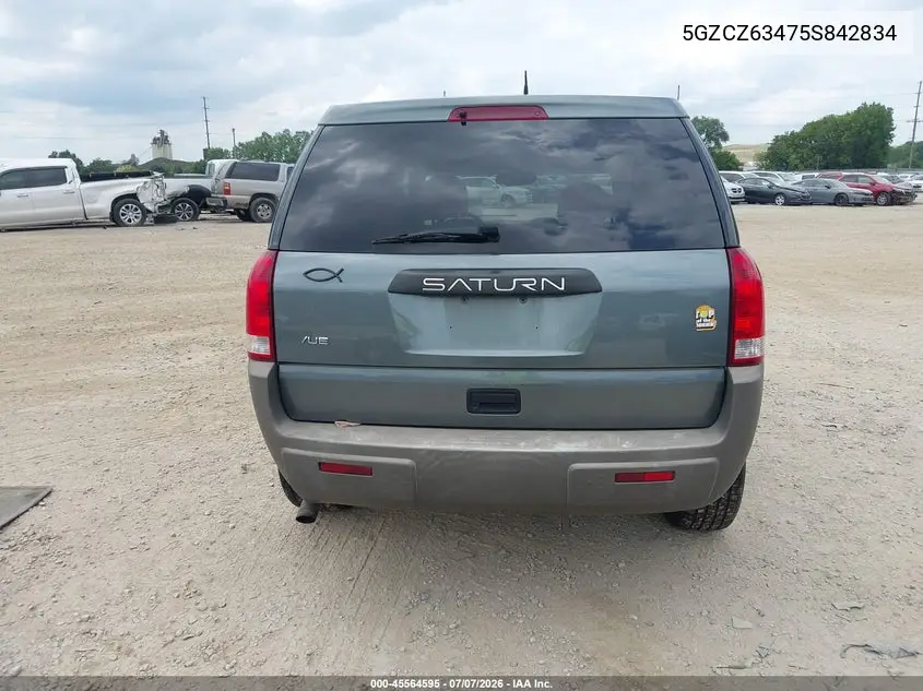 2005 Saturn Vue V6 VIN: 5GZCZ63475S842834 Lot: 45564595