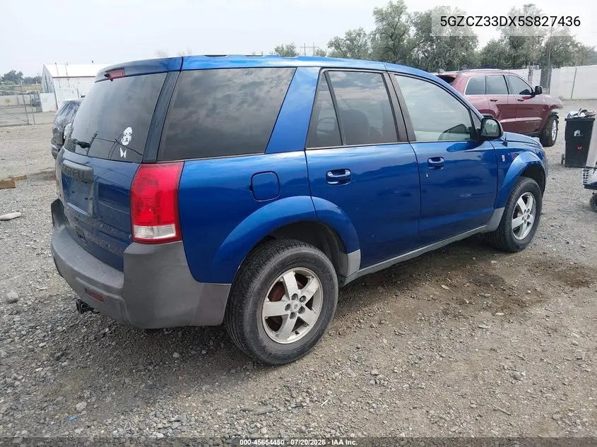 2005 Saturn Vue 4 Cyl VIN: 5GZCZ33DX5S827436 Lot: 45654450