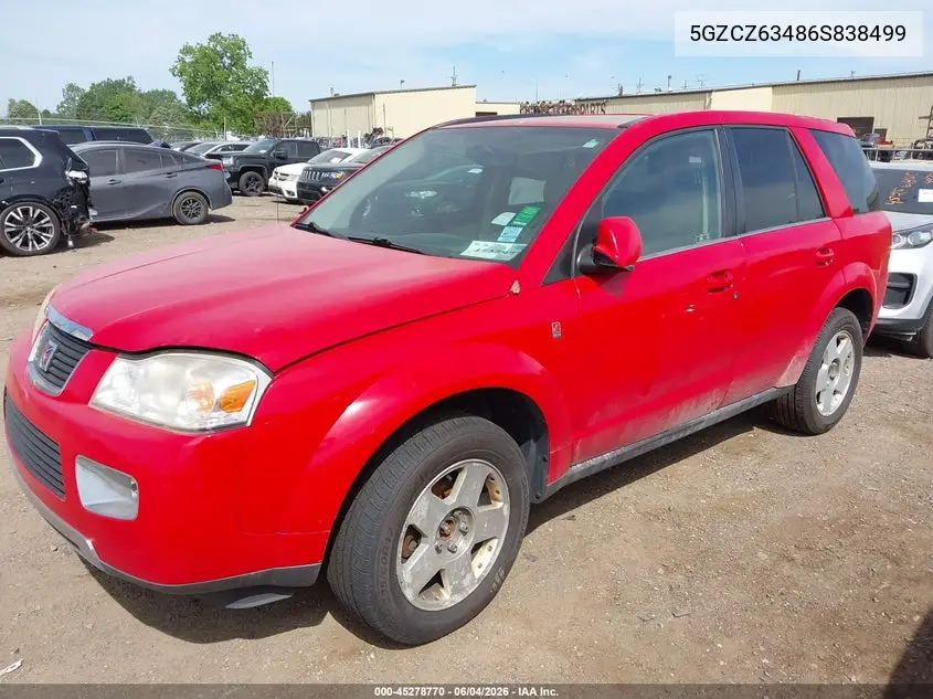 2006 Saturn Vue V6 VIN: 5GZCZ63486S838499 Lot: 45278770