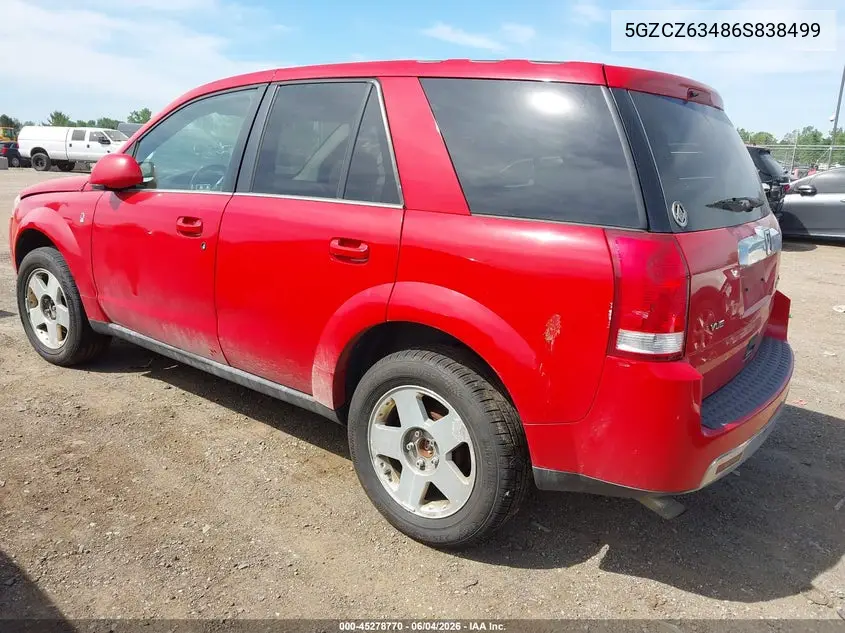 2006 Saturn Vue V6 VIN: 5GZCZ63486S838499 Lot: 45278770