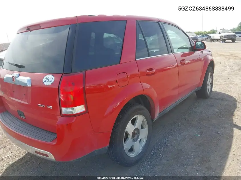 2006 Saturn Vue V6 VIN: 5GZCZ63486S838499 Lot: 45278770