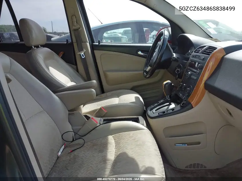 2006 Saturn Vue V6 VIN: 5GZCZ63486S838499 Lot: 45278770